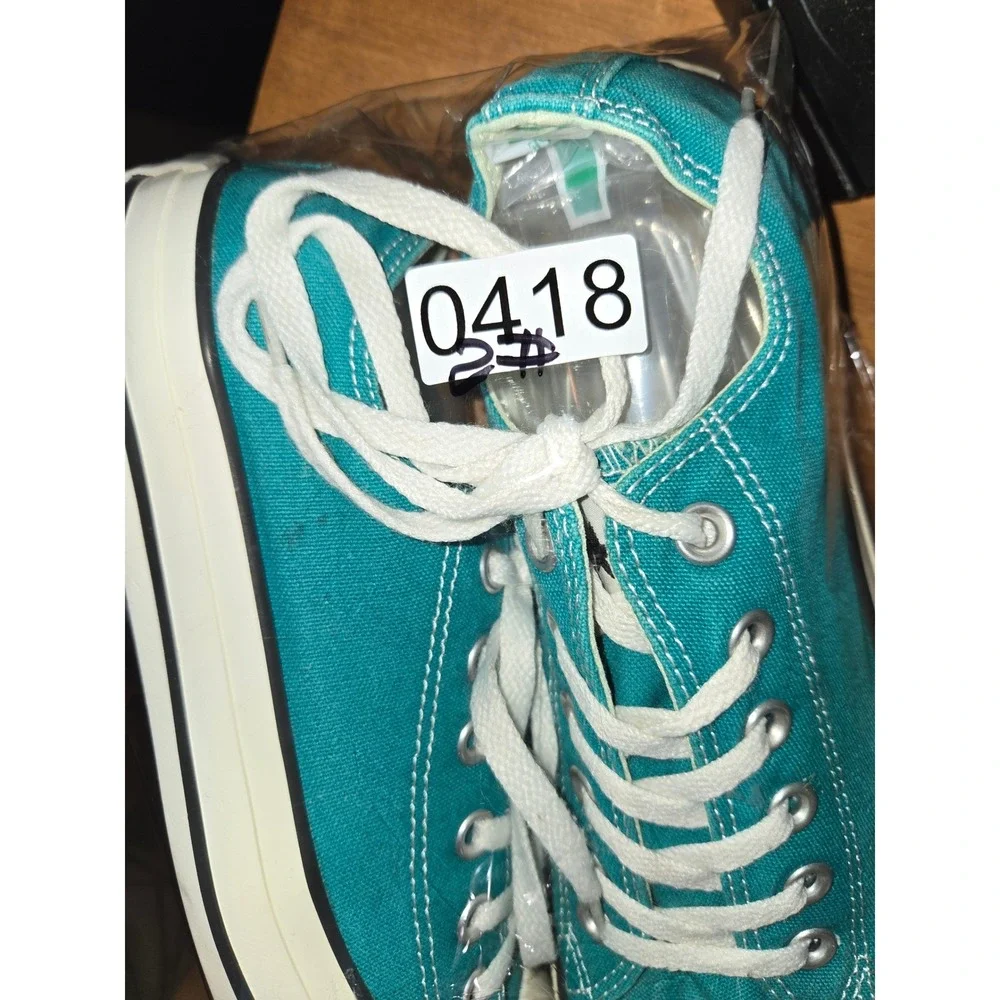 Converse Chuck Taylor All Star Low Top Teal Canvas Sneakers 132301F M-7 W- 9